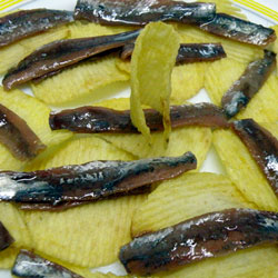 Ración de anchoas en Mesón Tormo